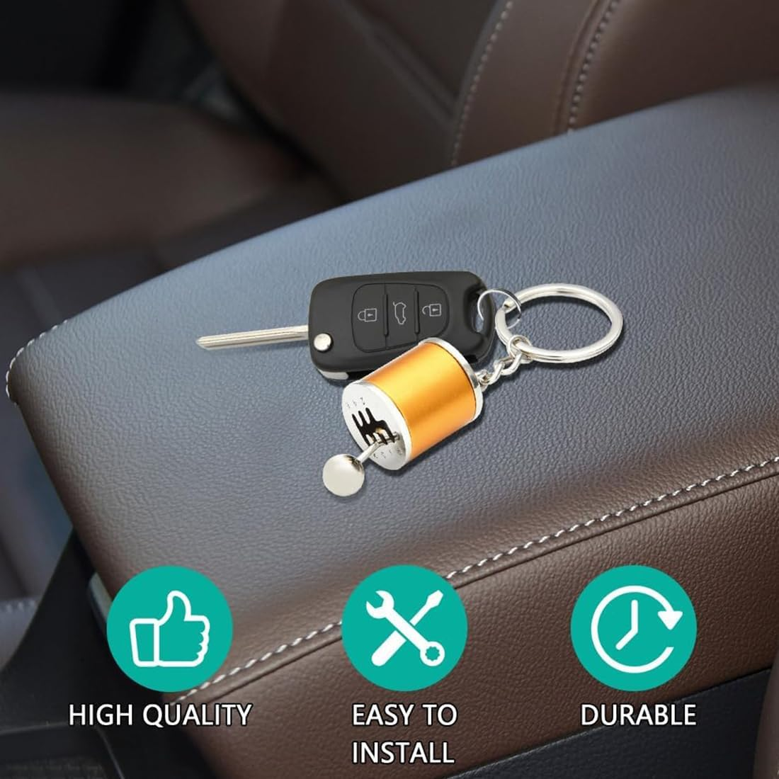 Car Shifter Gear Keychain, Creative 6 Speed Manual Transmission Shift Lever Keyring, Car Keychain Key Ring Auto Gearbox Shifter Key Chain image number 4