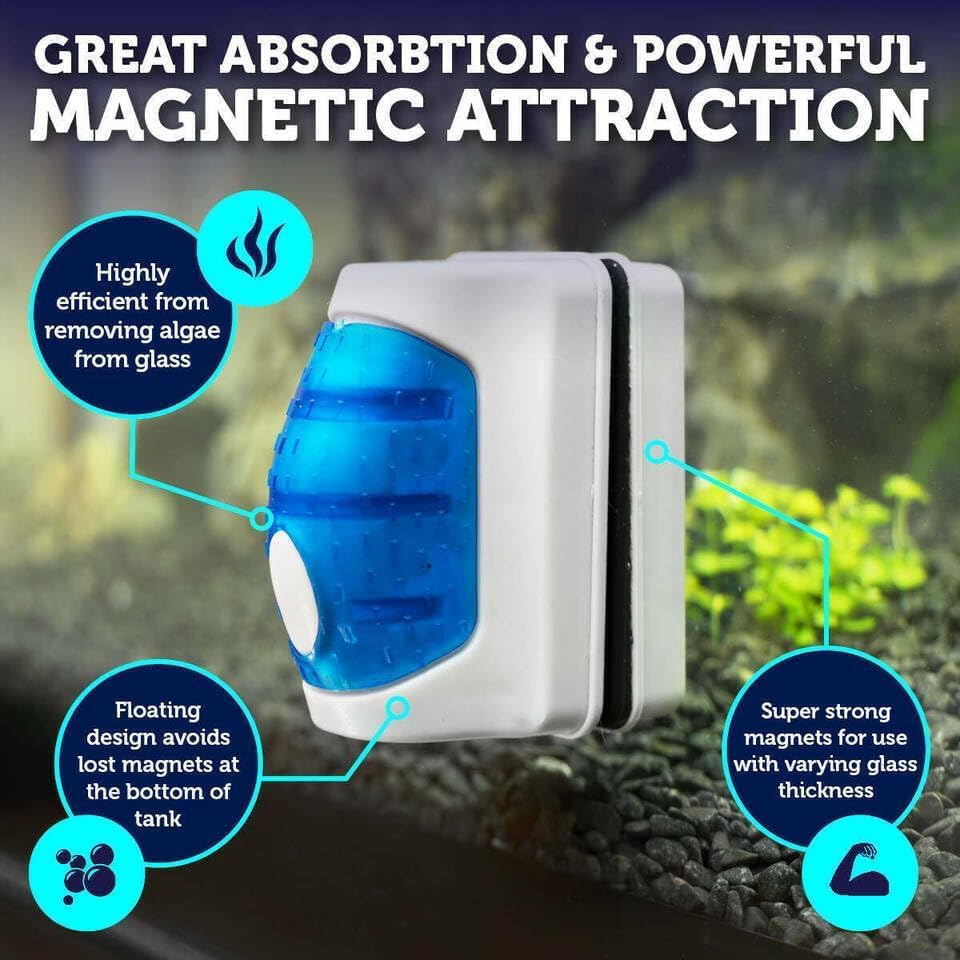 Limcryspp Magnetic Aquarium Glass Algae Glass Cleaning Brush Floating Cleaning Brush Detergent Washing Brush, Aquarium Good Friend image number 3