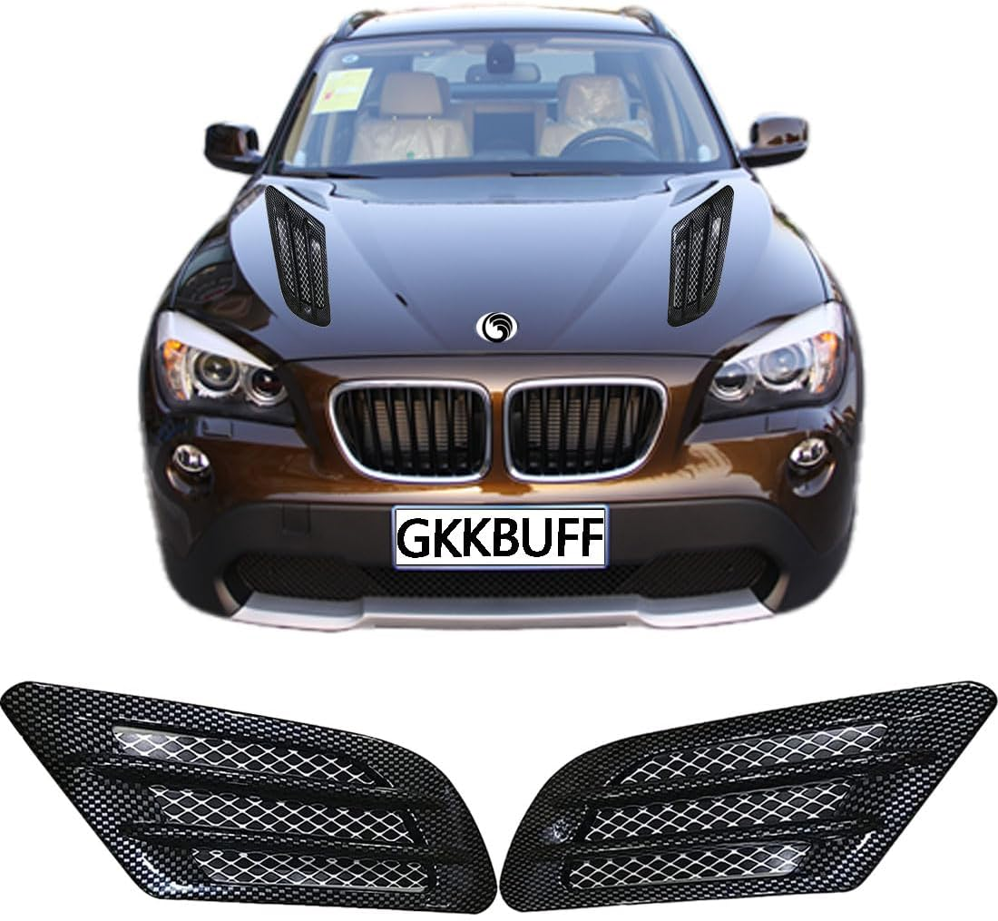 2 PCS Flying Wing Universal Hood Air Vents Car Hood Scoop Air Wing Trim Fender Vent Universal Exterior Hood Air Outlet Wing Trim Fit Exterior Glossy Trim Cars and Accessories (Fibres)