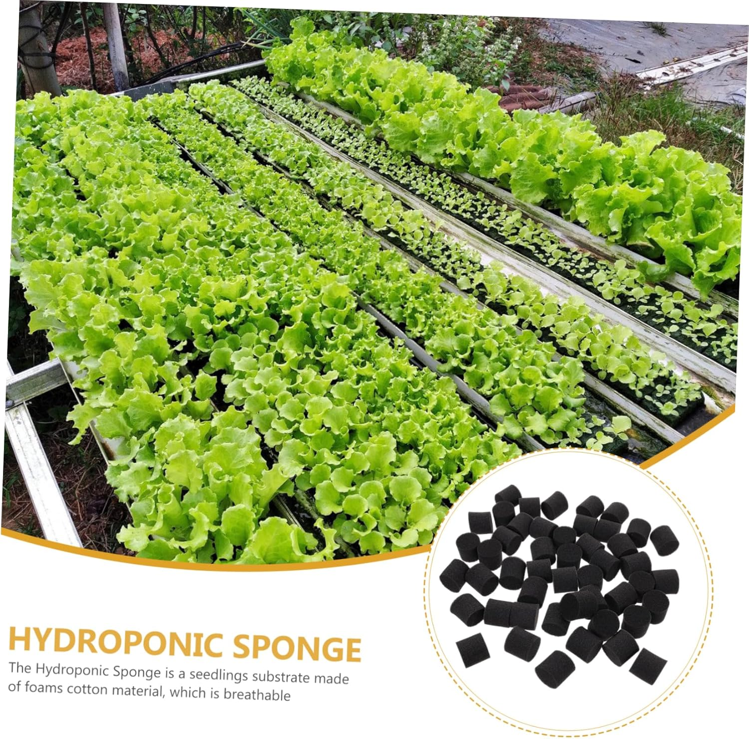 100Pcs Hydroponic Vegetable Planting Sponges for Soilless Cultivation Black Seedling Blocks for Indoor Gardening and Balcony Use image number 3