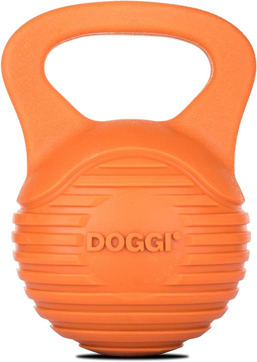 DOGGI Kettlebell Tough Dog Toy, Medium - TPR Material for Tough Chewers, Interactive Toy for Fetch Games, Aids Dental Health, Strengthens Teeth, 100% Recyclable image number 6
