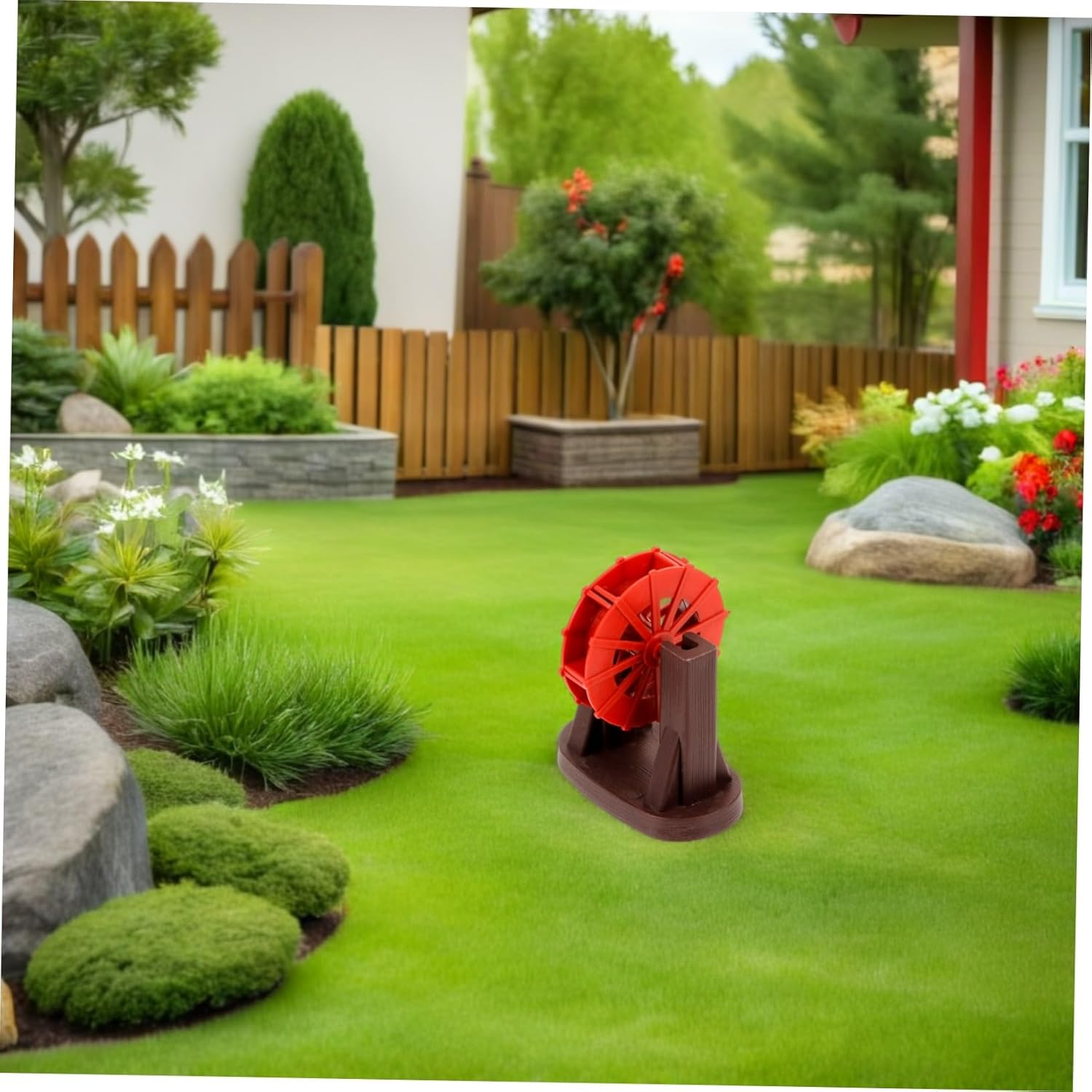 COHEALI 2Pcs Miniature Fish Tank Water Wheel Ornament Red Aquarium Water Mill Model for Zen Garden Fountain Silent Operation Decorative Accessory for Landscaping and Air Quality image number 5