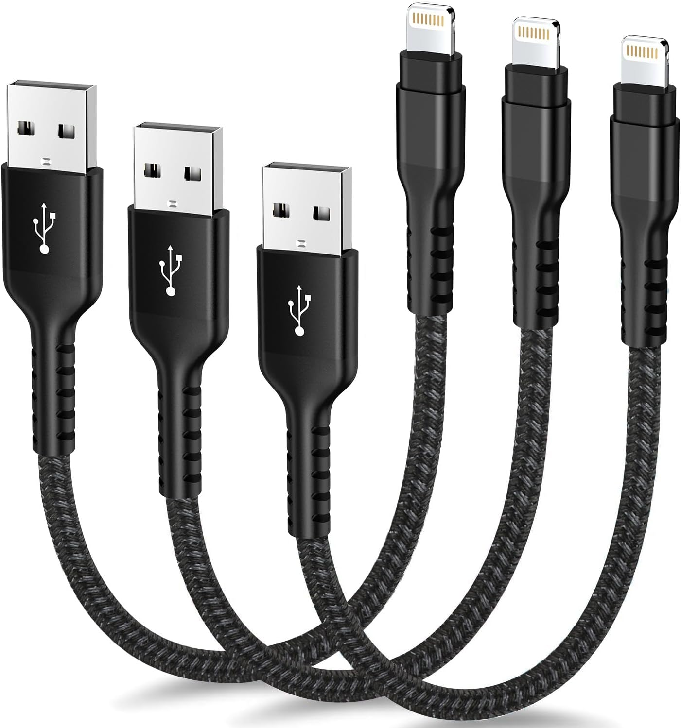 Azhizco 3Pack 0.3 M Iphone Charger Cable, Apple Mfi Certified USB to Lightning Cable Short Lightning Cable Fast Charger for Power Bank Iphone 14 13 12 11 Pro Max XR XS Max X 10 8 7 6 Ipad
