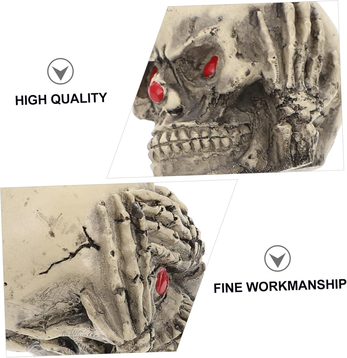 3Pcs Resin Skulls Aquarium Decor Fish Tank Landscaping Ornaments for Crawling Pets Sturdy Compact Halloween Scene Decoration image number 1