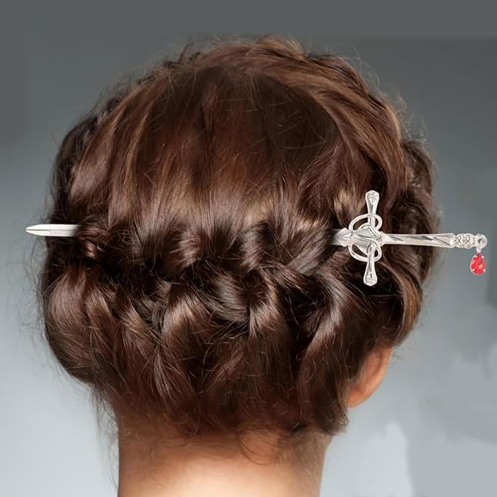 4Pcs Ancient Style Sword Hairpin Hair Chopstick Hair Bun Accessories Women Hair Stick Formal Hair Accessories for Women Hair Bun Stick Hair Accessories for Bun Hair Stick Women Girl Gifts image number 1