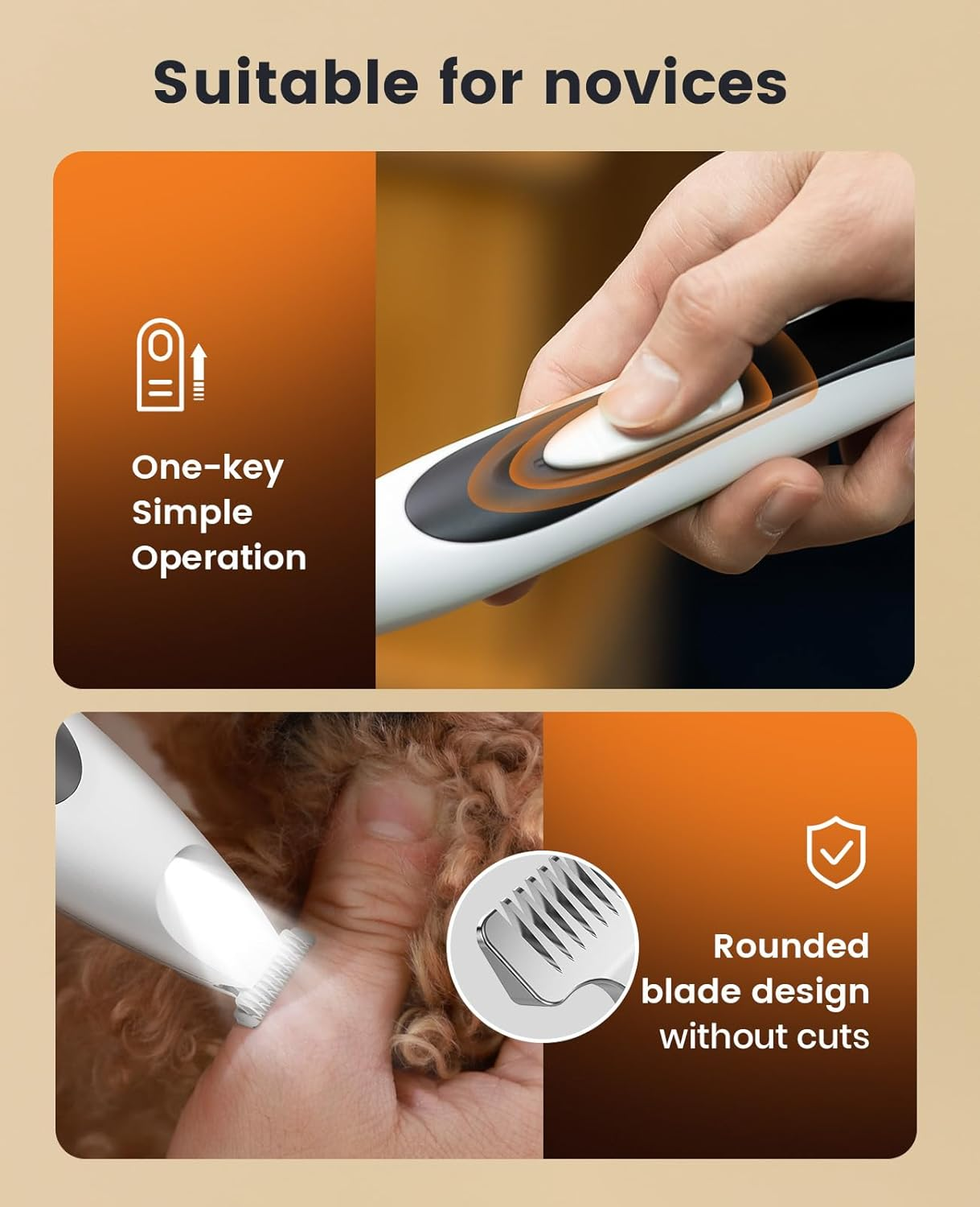 Oneisall Dog Paw Trimmer with LED Light, 20 Mm Widen Blades Paw Trimmer for Dogs, Pet Paw Grooming Clippers 35 Db Low Noise, Cordless Dog Clippers for Face, Ear, Butt image number 1