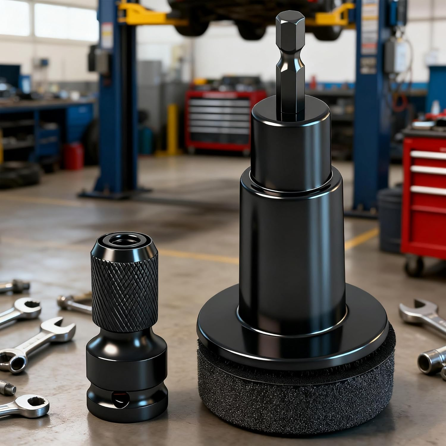 FLYTIN Wheel Hub Cleaning Kit - Hub Cleaner Tool for Drill, Automotive Grinding Maintenance Cleaner for Nuts & Bolt, Durable Auto Care for Garages, Trucks, Cars image number 3