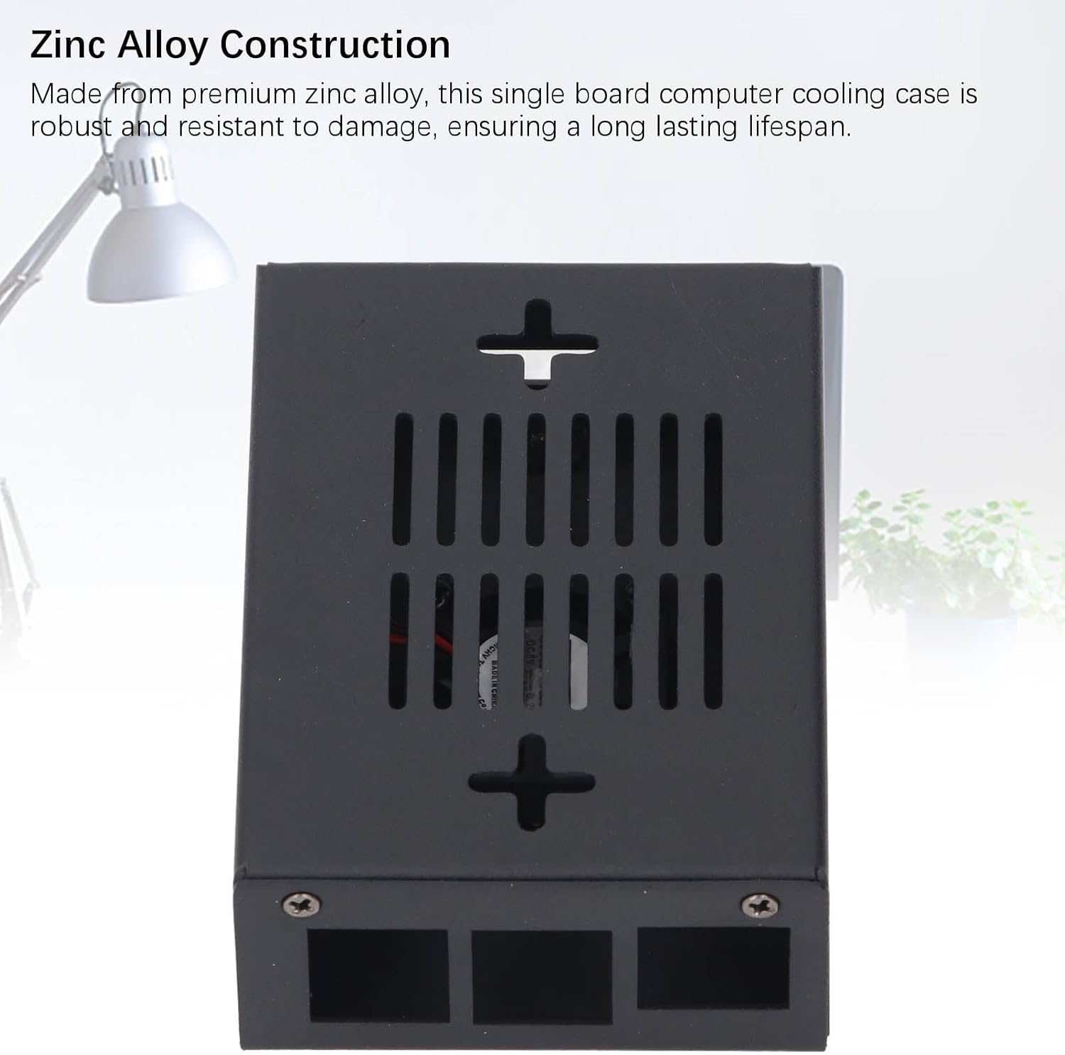 POENVFPO Zinc Alloy Single Board Computer Cooling Case with Fan, Robust Enclosure for Orange Pi 5 MAX, Superior Protection and Cooling Performance image number 2