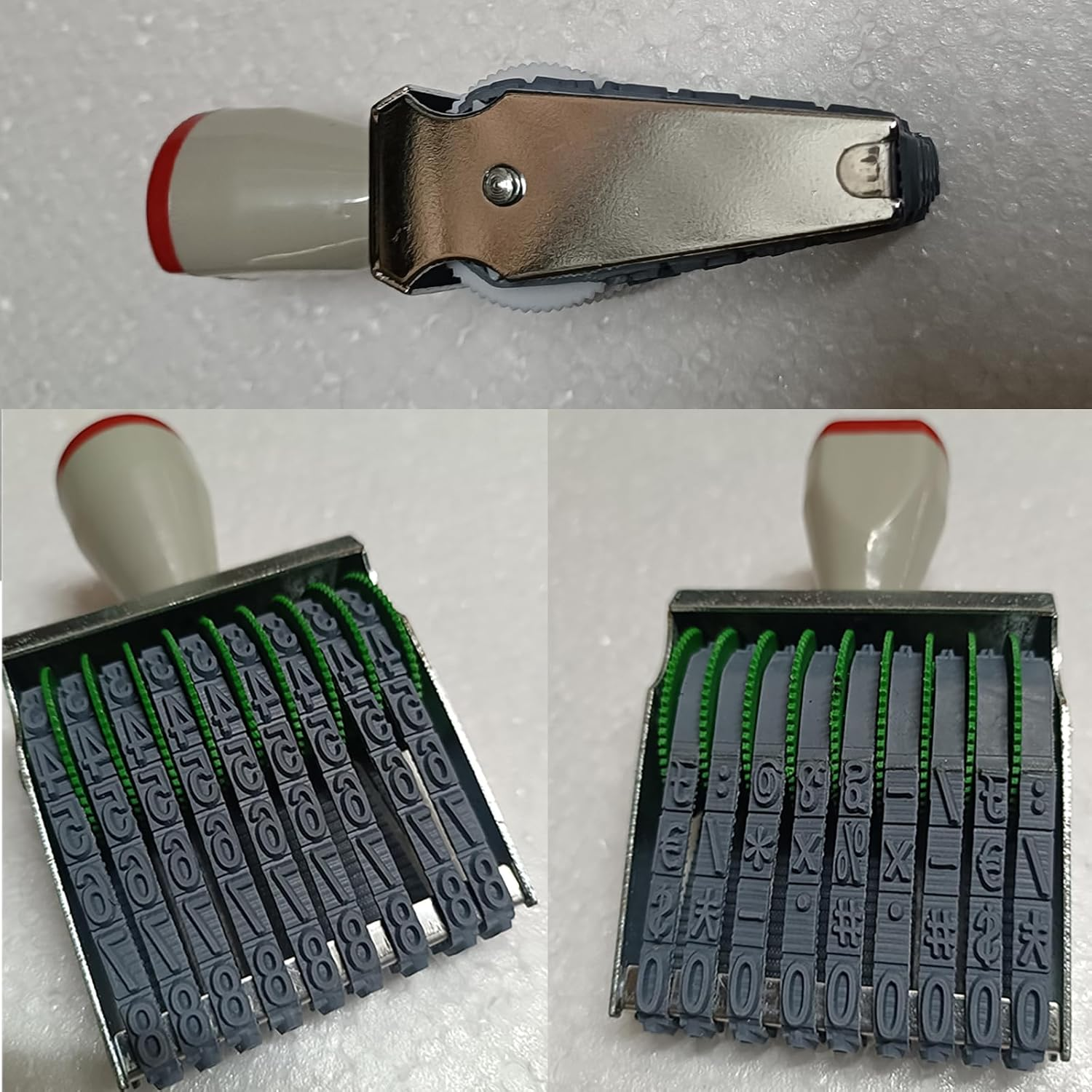 Zeng 9 Digit Adjustable Number Stamp, with Number 0-9 and Symbols, Rubber Rolling Office Business Stamp, Supermarket & School Supplies, Multicolor image number 3