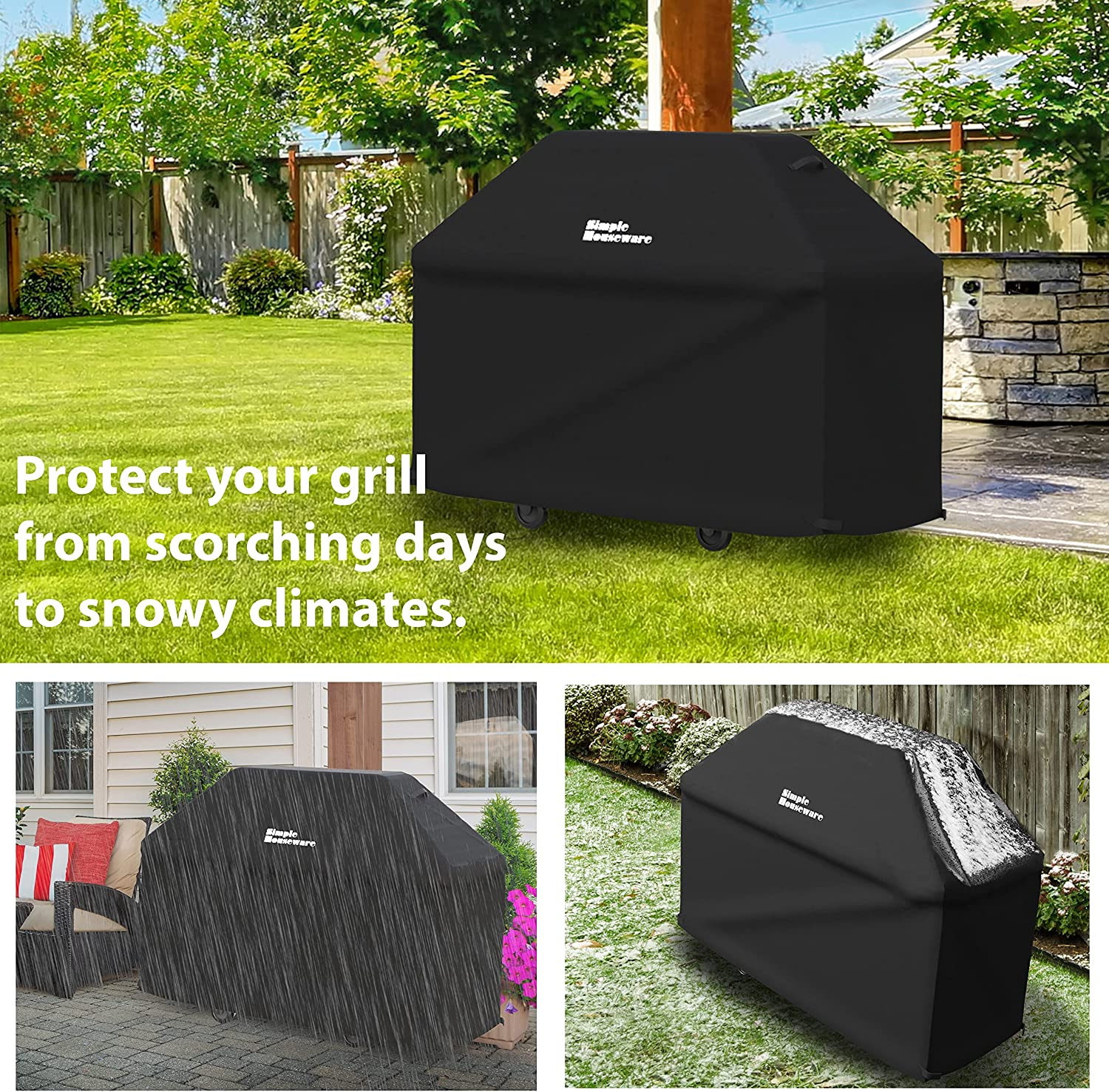 Simple Houseware BBQ Cover 182 Cm Waterproof Heavy Duty 72-Inch Grill Cover image number 5