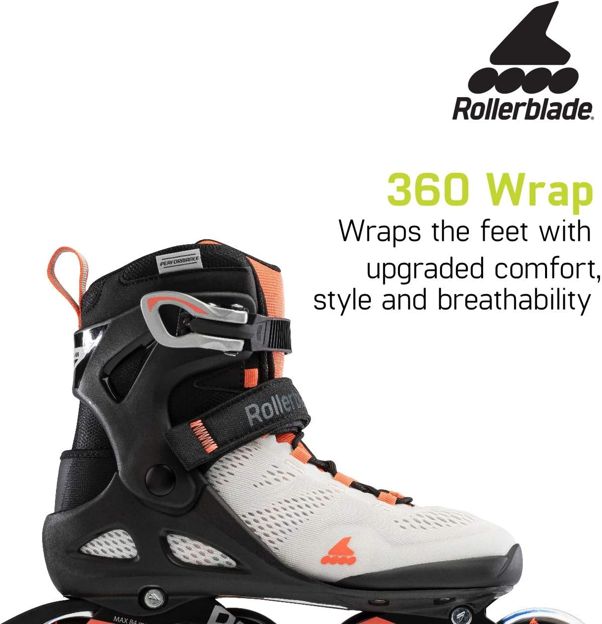 Rollerblade Macroblade 80 Women'S Adult Fitness Inline Skate, Grey and Coral, Performance Inline Skates image number 3