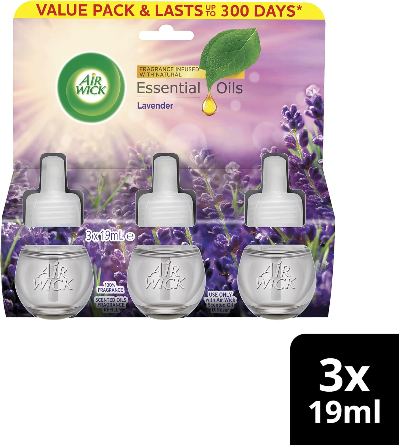 Air Wick Lavender Essential Oils Plug-In Diffuser Refill 19 Ml (Pack of 3)