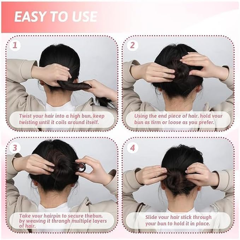 Tortoise Shell French Hair Pins,4Pcs U-Shape Hair Pins Stick Tortoise Shell Hair Pins,Tortoise Shell U Shaped Hairpin Fork,Tortoise Shell U Shaped Hair Pins,Tortoise Shell U Shape Hair Fork for Girls image number 6