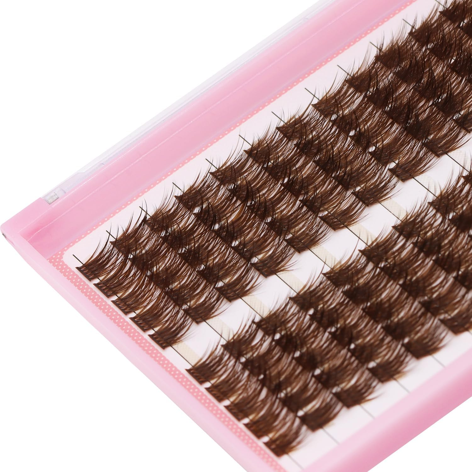 &rarr;SULV Color Brown Flase Eyelash Wave Shaped Eyelash Clusters Thickness 0.07Mm Soft and Lightweight Eyelash Extensions Dramatic Lashes Individual False Eyelash D Curl Eye Lash (Brown, 12Mm) image number 3