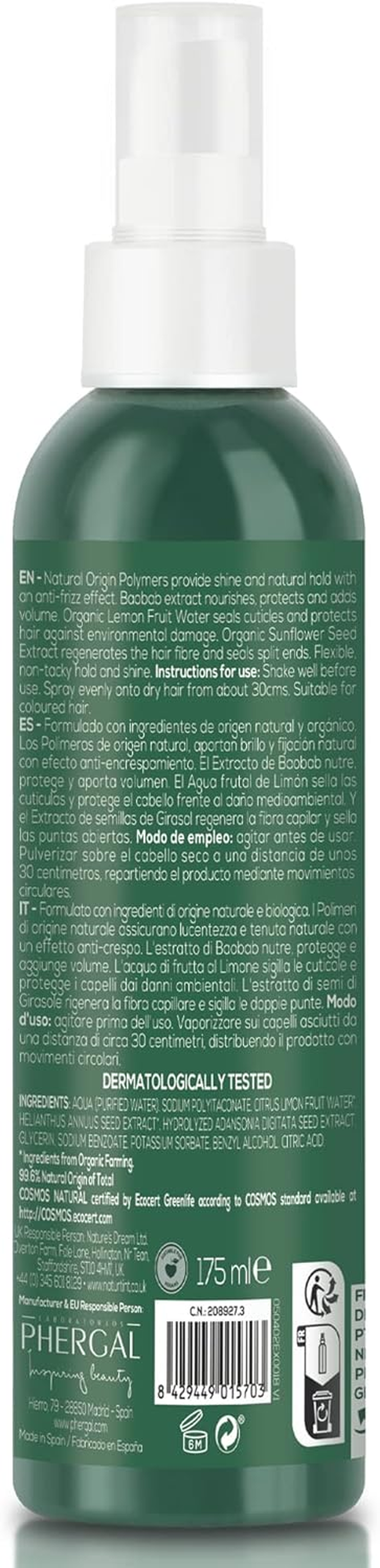 Naturtint Hairspray - Hold & Protect, Aerosols Free, Silicone Free, Paraben Free, No Artificial Fragrances or Colourants. image number 5