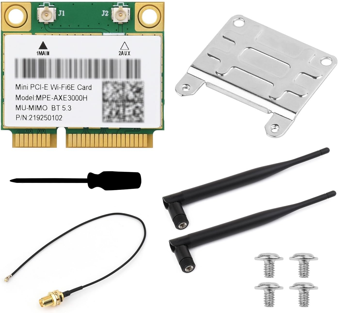 Waveshare Wire-Less MINIPCIE AX210 NIC, Compatible with Linux, Windows 10/11, Gigabit Tri-Band Wi-Fi 6E, 802.11AX Standard, Blue-T 5.3 image number 6