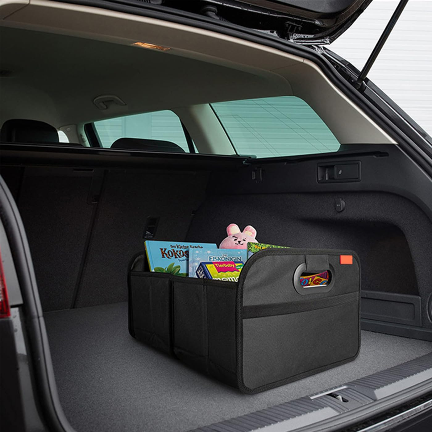 Trunk Organizer for Car, Portable Car Organizer Foldable Waterproof Auto Storage Bag Cargo Trunk Groceries Organizer, Car Accessories Universal for SUV, Truck, Van, Sedan (Black) image number 5