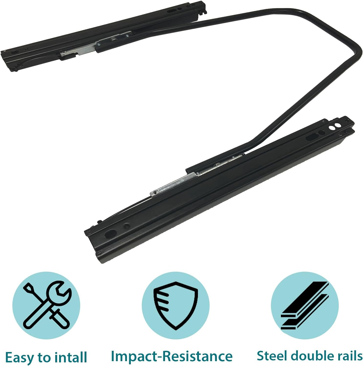 Mounting Adjustable Seat Track Assembly Kit, Black, Universal Fit, Car, Seat Slider, Automotive Seating Mechanics