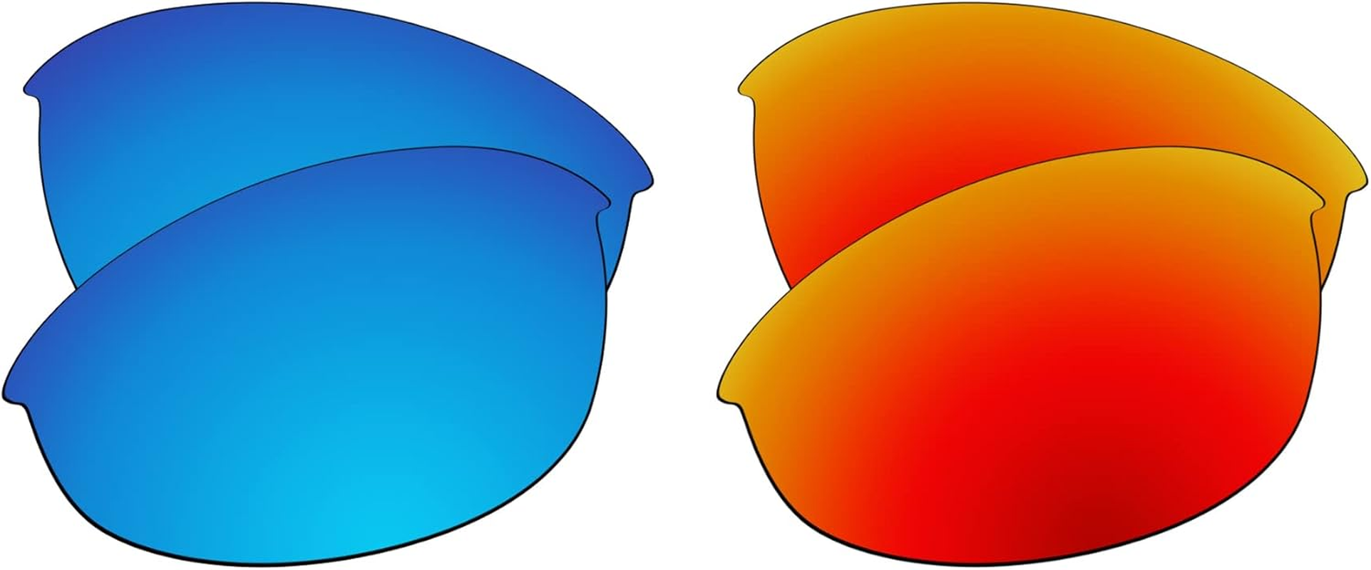 Ezreplace Lenses Replacement for Oakley Half Jacket 2.0 OO9144 Sunglasses (Polarized Lenses) - Carbon Black + Ice Blue + Fire Red image number 5