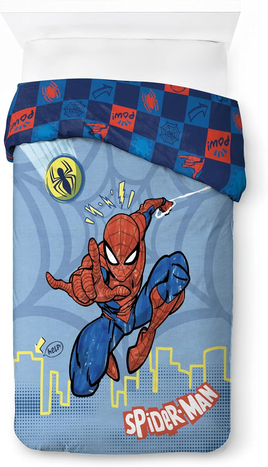 Jay Franco Marvel Spiderman Hero Power 100% Cotton Single Duvet Cover Set - Includes 50 X 70 Cm Pillowcase image number 3