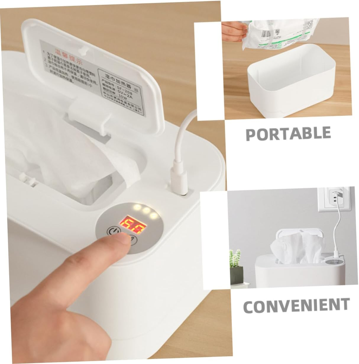 Alipis Wipe Warmer Travel Wipes Dispenser Wipes Holder Wipes Container Wiper Warmer Wipe Container for Bathroom Warmer Wipes Warmer Wipes Dispenser Plastic White image number 2