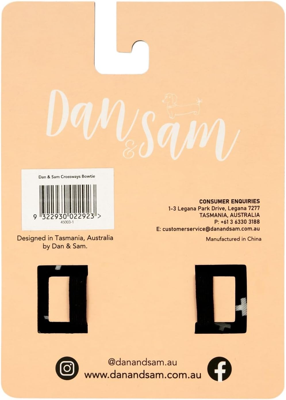 Dan & Sam Crossways Bowtie, Stylish Removable Design, Adds Flair to Everyday Outfits, Ideal for Daily Wear or Special Occasions, Easy Collar Attachment, Secure Fit, Coordinates with Accessories image number 1