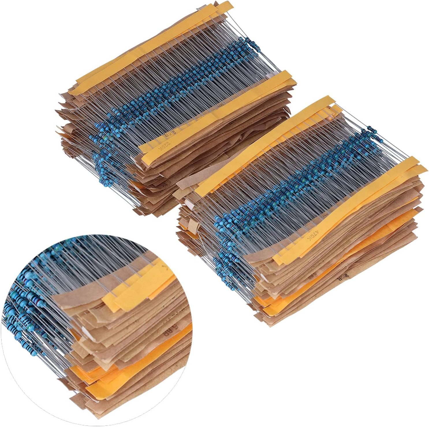 Resistor Kit, Resistor Assortment 1/4W Resistance Electronic Accessories Ohm Resistors 2600Pcs for Engineering for Audio Equipment image number 1