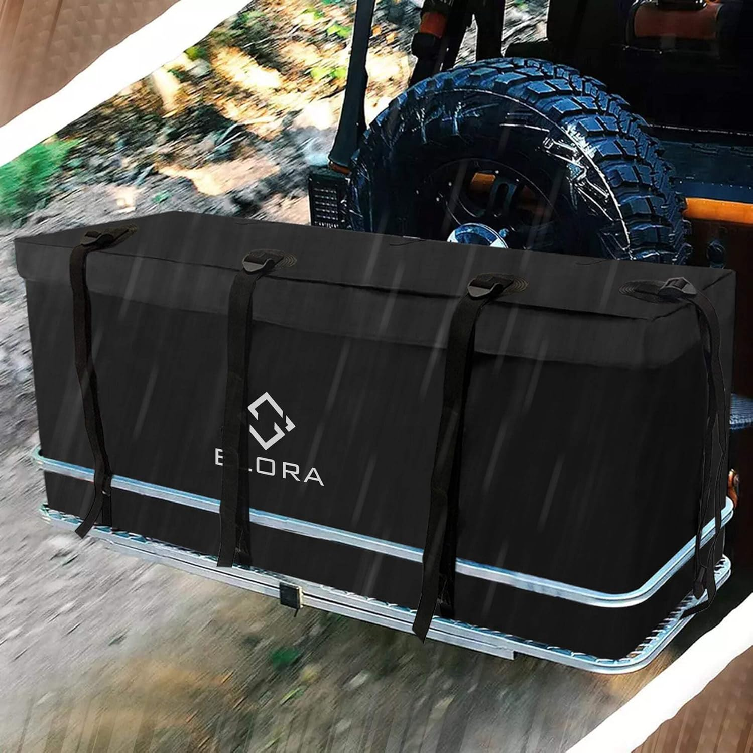 Elora 500Lbs Folding Hitch-Mount Carrier Cargo Luggage Basket Rack Travel Bag image number 3