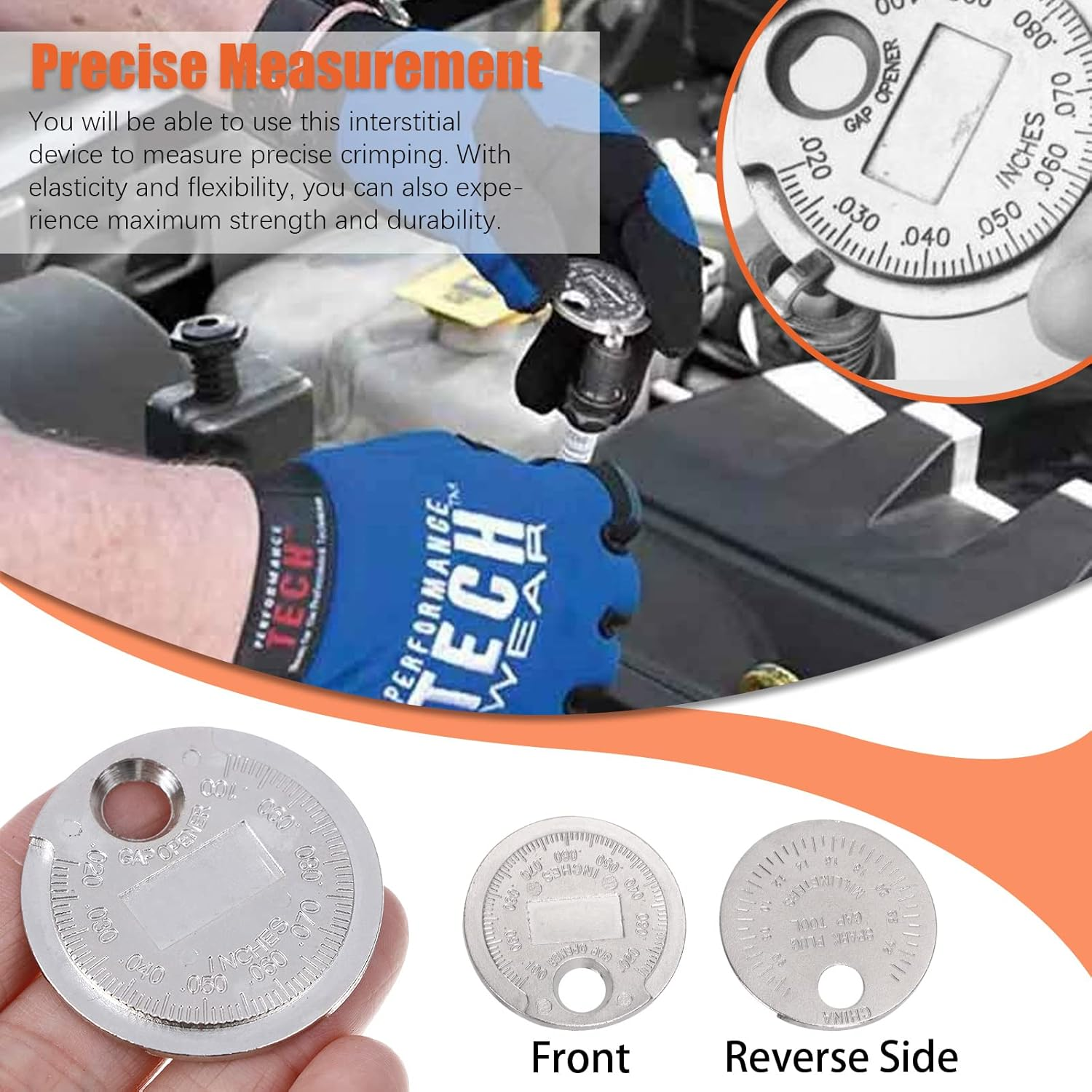 Tanstic 4Pcs T-Handle Universal Joint Spark Plug Socket Wrench with 16Mm(5/8") and 21Mm(13/16") Socket Wrench, Spark Plug Gap Gauge, T-Bar Remover Installer Double Socket Wrench image number 6