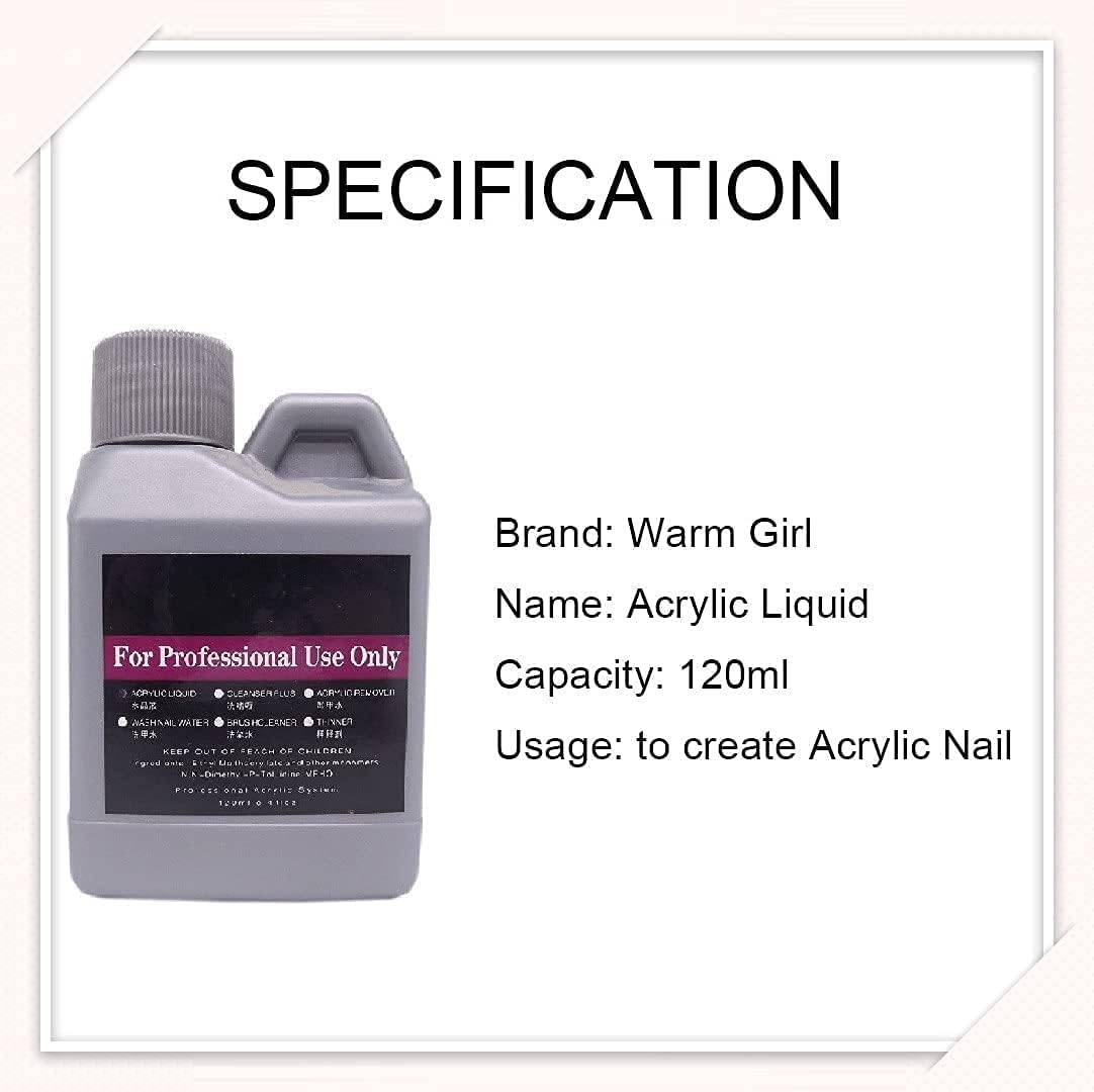 Warm Girl Nail Acrylic Liquid for Acrylic Powder Nail Art Tip (120Ml) image number 3