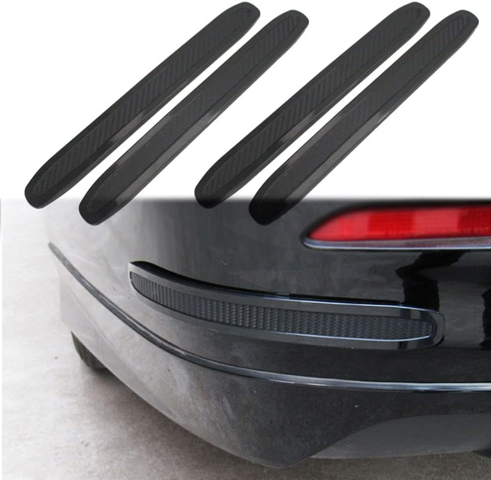 4Pcs Car Styling Front Rear Bumper or Guard Corner -Collision Trim Strips Carbon Fiber Auto or Bar image number 4
