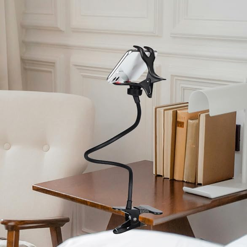 Ltheifaa Cell Phone Holder Gooseneck Mount, Universal Lazy Bracket Flexible Long Arm Clamp Clip Phone Stand for Bed,360 Adjustable DIY Flexible Grip Desktop Mobile Phone Stand for All 4-7&rdquo; Devices image number 3