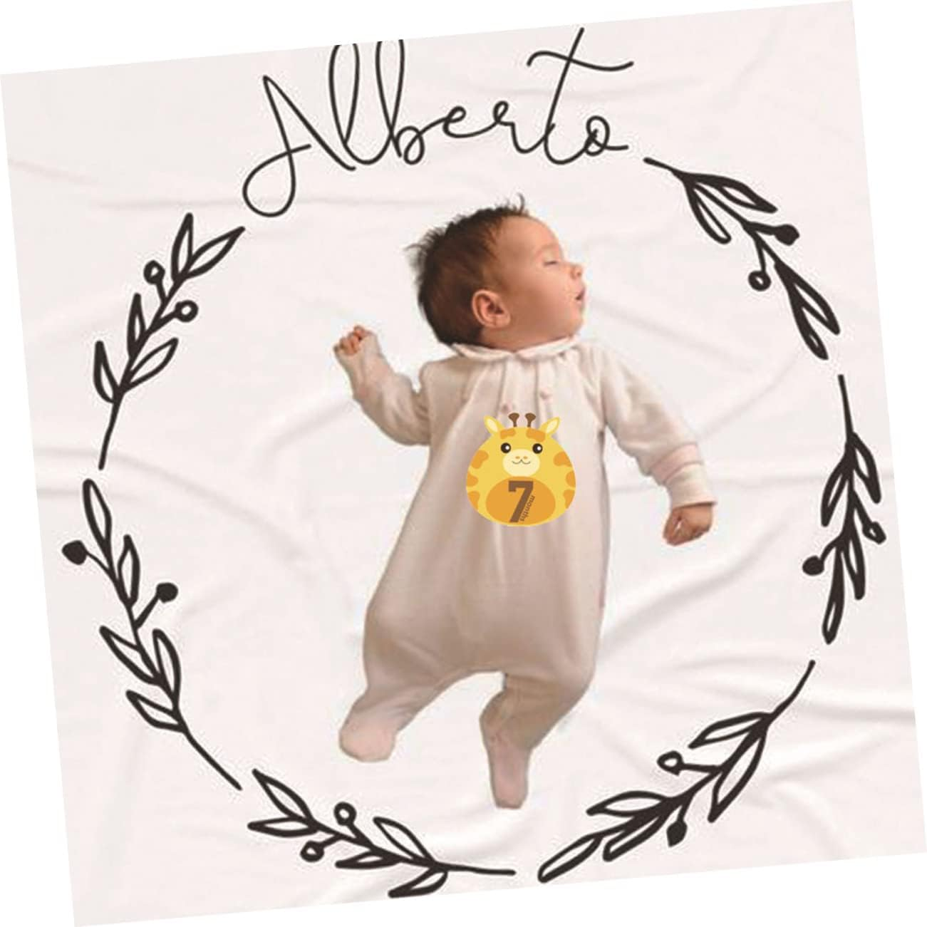 12Sheets Monthly Stickers for Newborn Animal Design Milestone Belly Stickers Self-Adhesive Decals for Photos image number 1