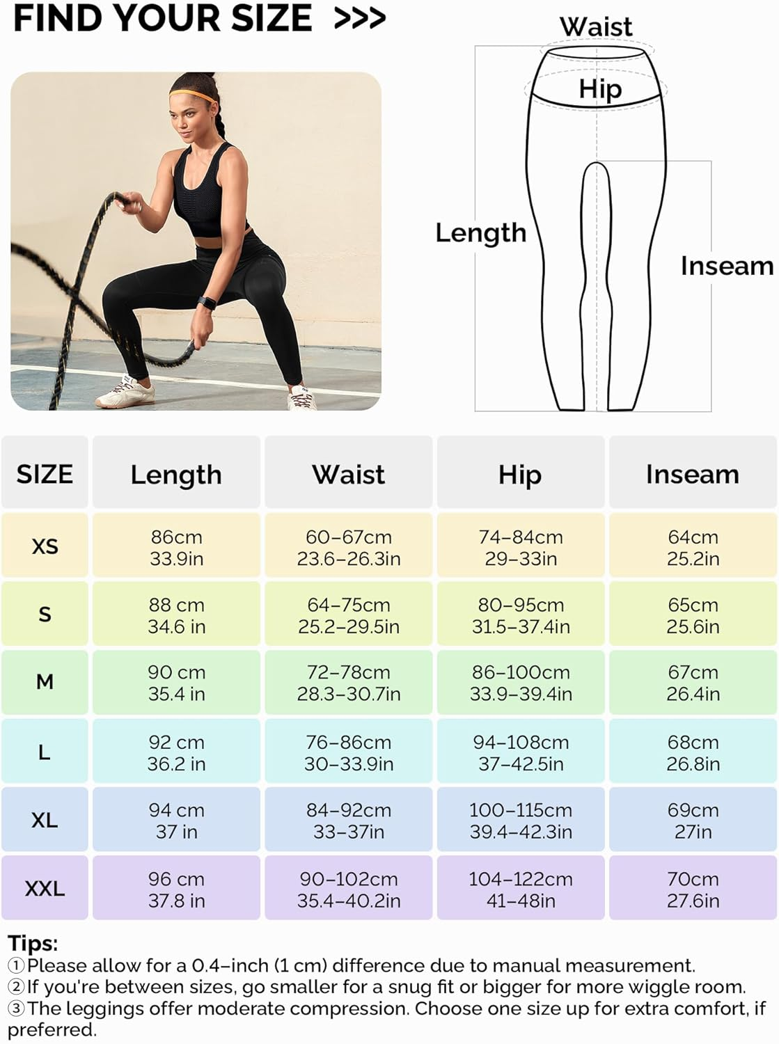 Yogaration Workout Leggings for Women with Pockets, High-Waisted Compression Gym Leggings, Non-See-Through Yoga Pants, Breathable Fabric, Tummy Control for Pilates, Cardio and Daily image number 1