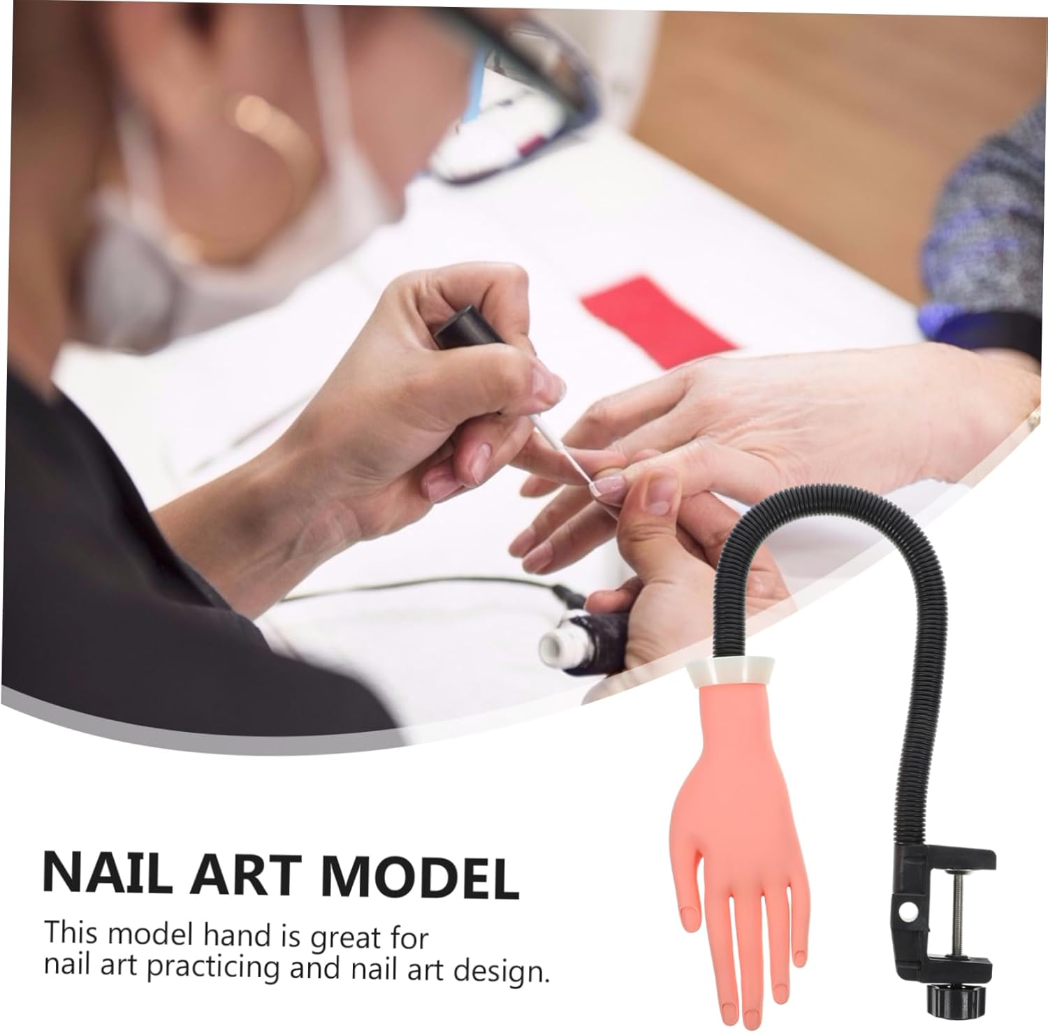 Vaguelly 100Pcs Practice Hand Model for Nail Art Silicone Prosthetic Hand Nail Tips