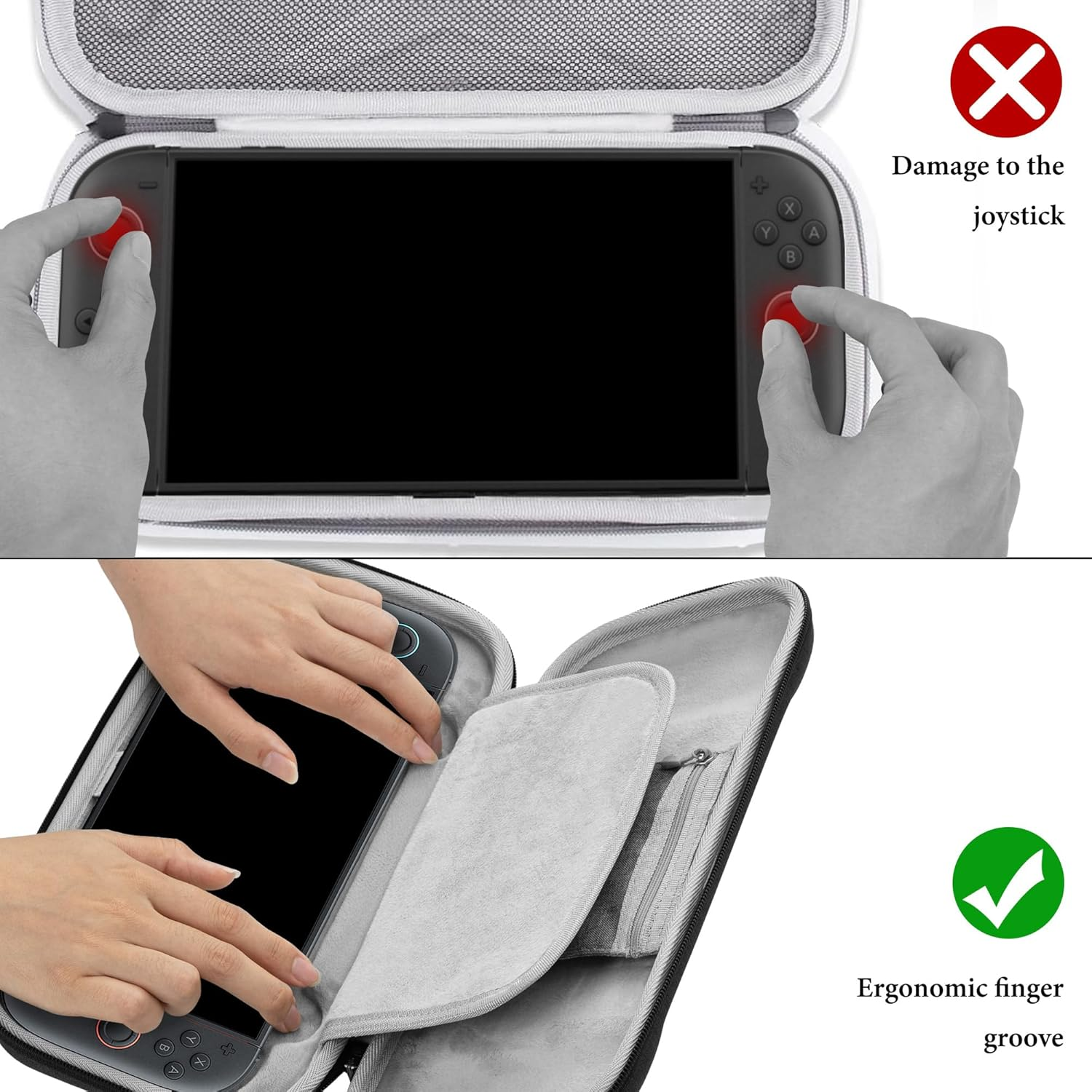 Geekria Switch Carrying Case Compatible with Nintendo Switch 2 (2025), Protective Hard Shell Travel Bag with Space for Console, Game Cards, Airtag and Accessories (Dark Gray) image number 5