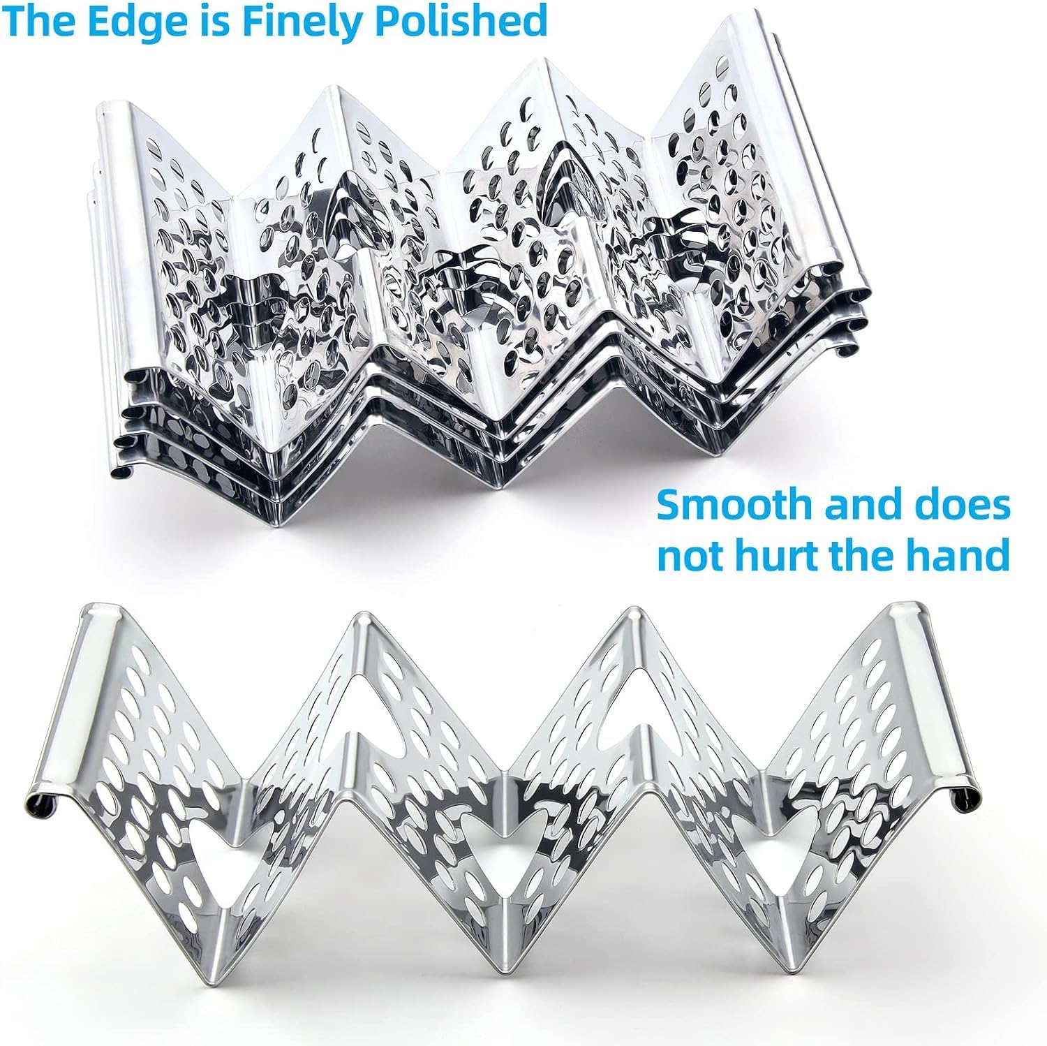 Leanockesa 4 PCS Stainless Steel Taco Holder- Premium Taco Stand, Each Can Hold 3 Tortillas, with Easy-Access Handle, Fits Microwave, Air Fryer and Ovents Microwave, Air Fryer and Oven.