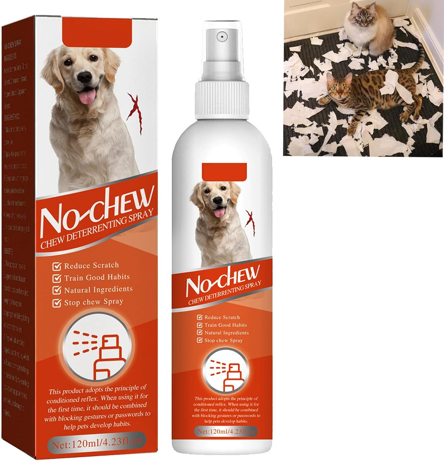 Anti Chew Spray for Dogs and Cats, anti Chew Spray for Cats, Effective Anti-Scratch Spray for Cats and Dogs, Chew Stop for Pets, Effective Chewing Stop for Furniture, Bitter Spray for Dogs and Cats, 1 image number 2