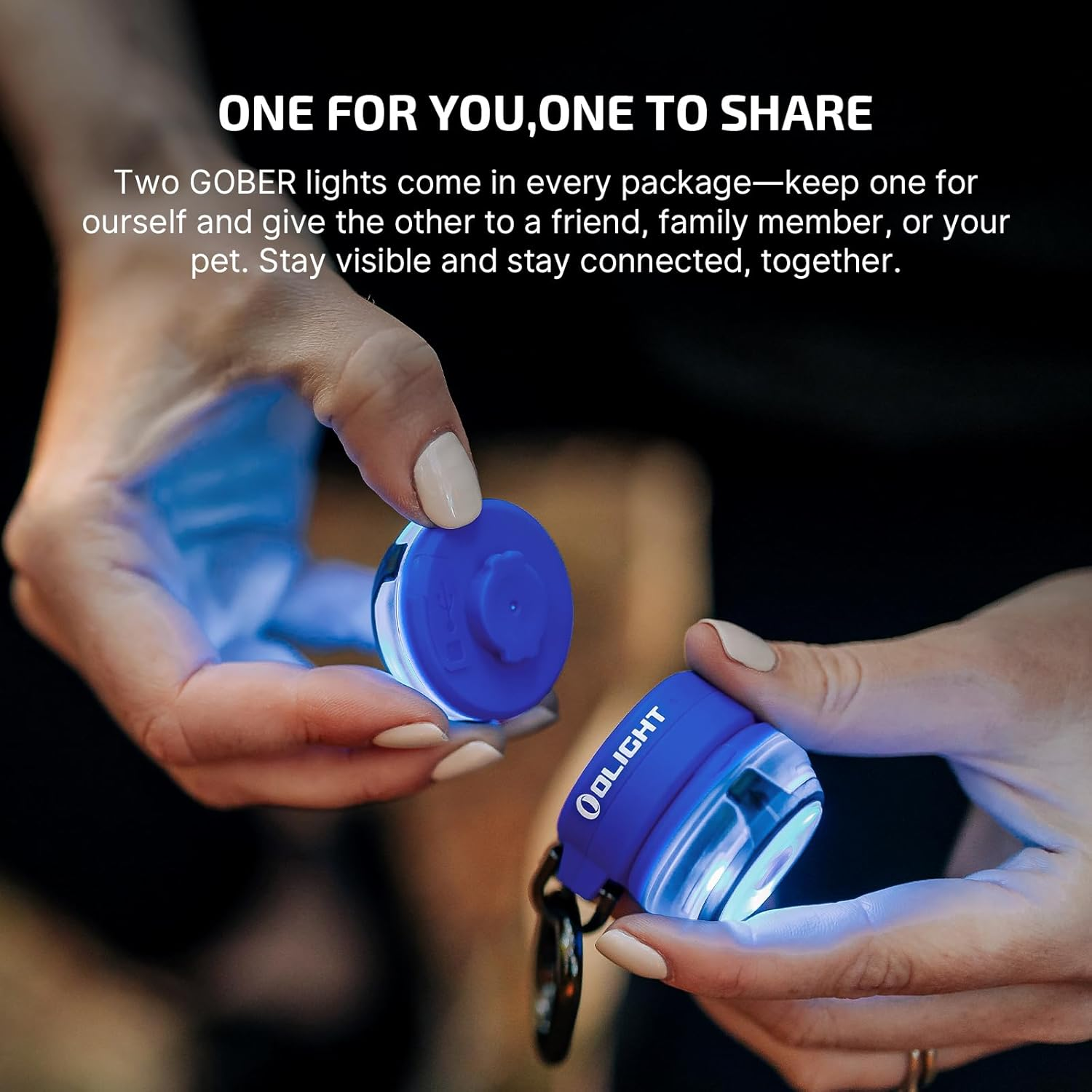 OLIGHT Gober 2 LED Rechargeable Warning Beacon Light Combination Emergency Safety Light, Magnetic Base, Six Color Modes & Synchronized Flash for Hiking, Running, Pet Tracking (Blue) image number 4