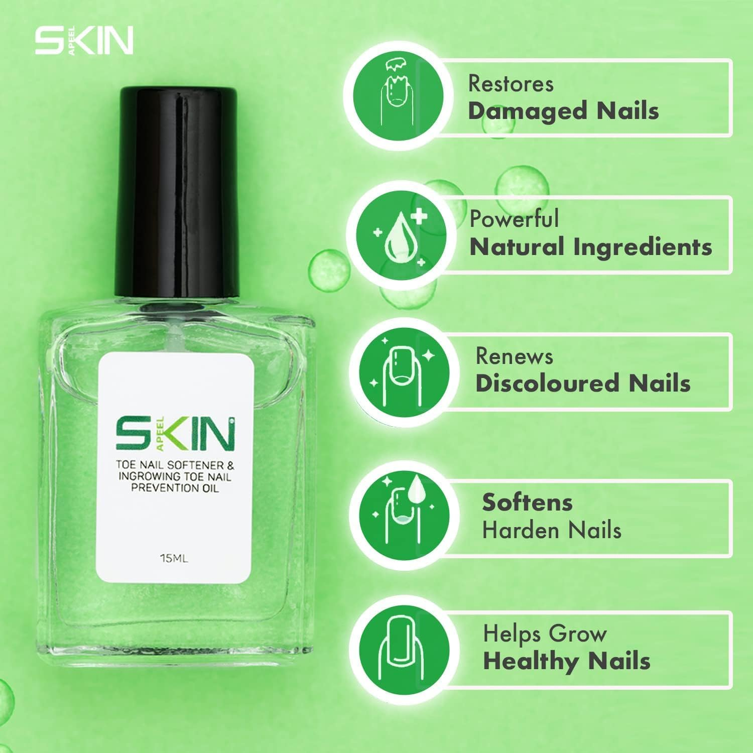 Skinapeel Toe Nail Softener & Ingrowing Toenail Prevention Oil 15Ml - Manicure Nourisher Cuticle Revitalizer Natural Treatment image number 4