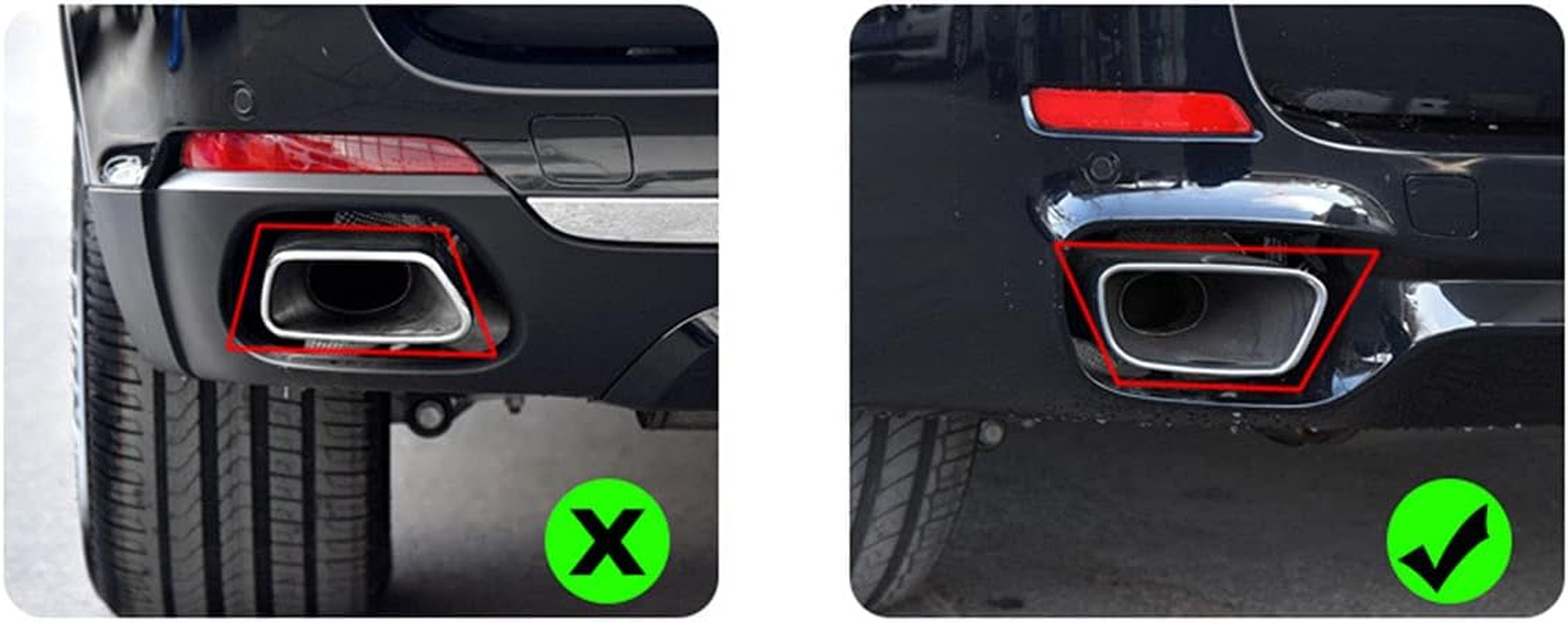 YIWANG Black Stainless Steel Tail Throat Vent Decorative Car Accessories for BMW X5 F15 X6 F16 2014-2019(Suitable for M Sports Version) image number 4