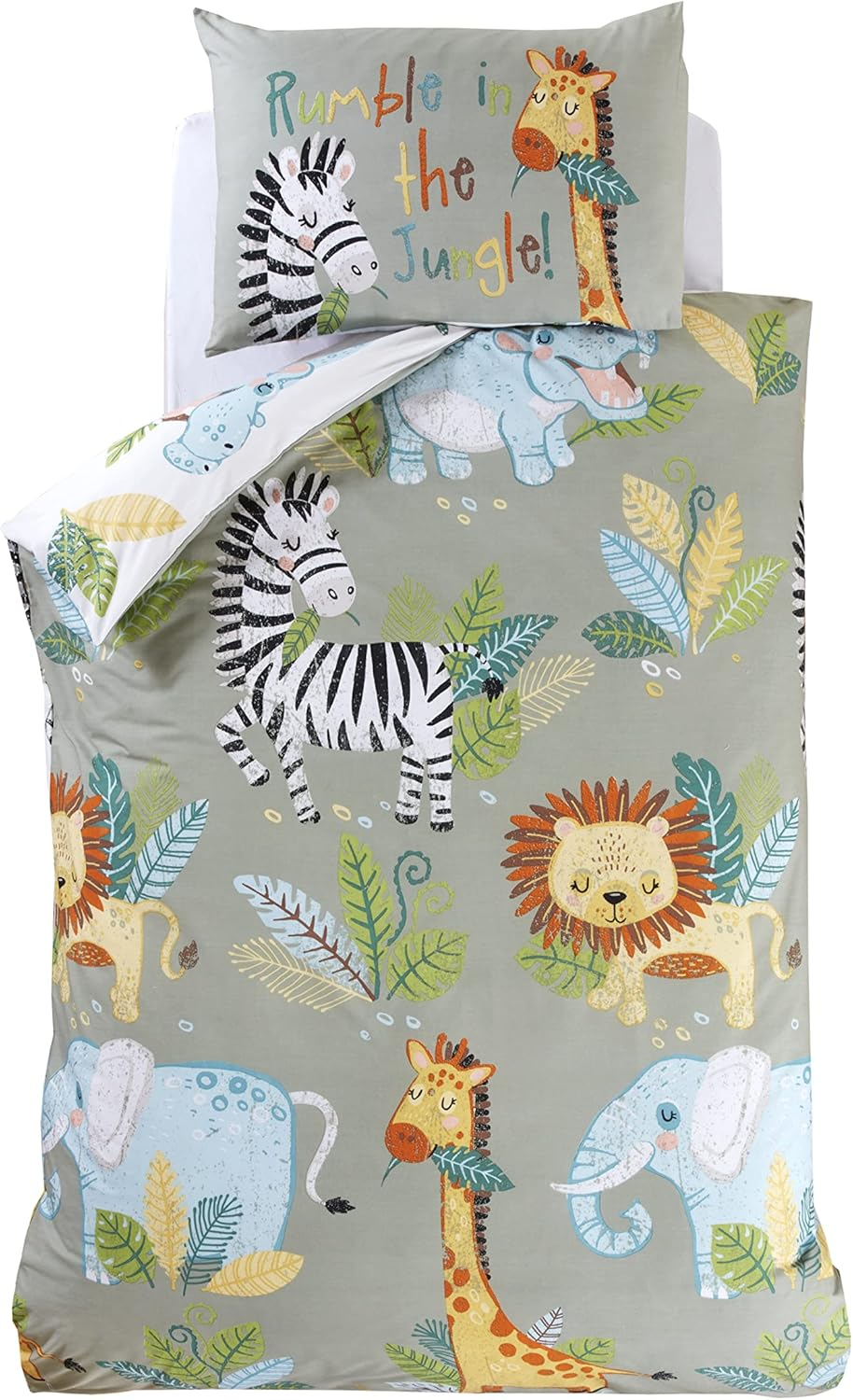 Rapport Home Rumble in the Jungle Kids Duvet Set (Single), Green