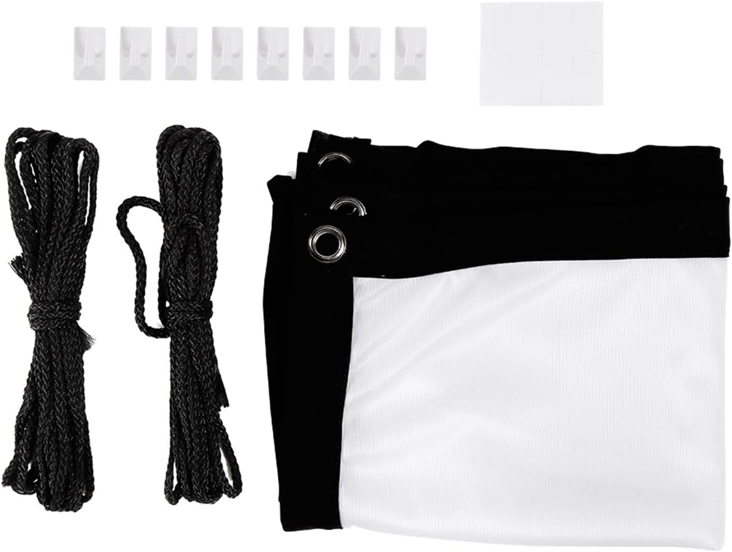 Portable Non Crease Soft White Polyester Projection Screen, Lightweight and Foldable, Easy to Hang Up. Suitable for Outdoor Camping Movie (84 Inch) image number 3