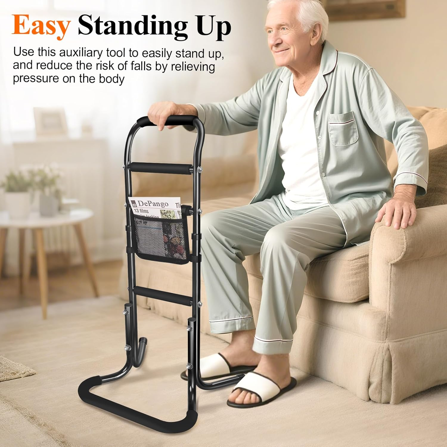 Stand Assist Aid for Elderly, Aluminum Alloy Standing Aids & Supports for Rising from Chair Couch, Sturdy Chair Lift Assist Grab Bar for Seniors Disabled Handicap Adults, Height-Adjusted image number 3