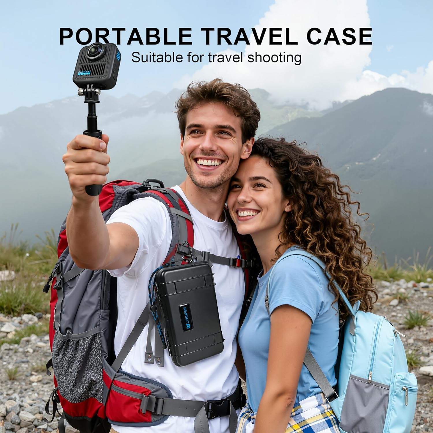 Lekufee Travel Waterproof Hard Case for Gopro MAX 2, Action Camera, Battery, Dual Battery Charger and Accessories - Black(Bag & Case Only) image number 5