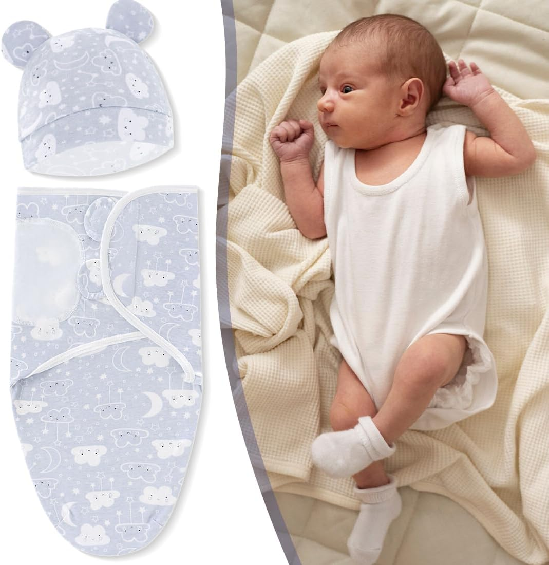 Set of 1 Baby Swaddling Blanket 0-6 Months Baby Swaddles for Newborn Babies in 100% Cotton Born Boy and Girl Nursery (Grey) image number 4