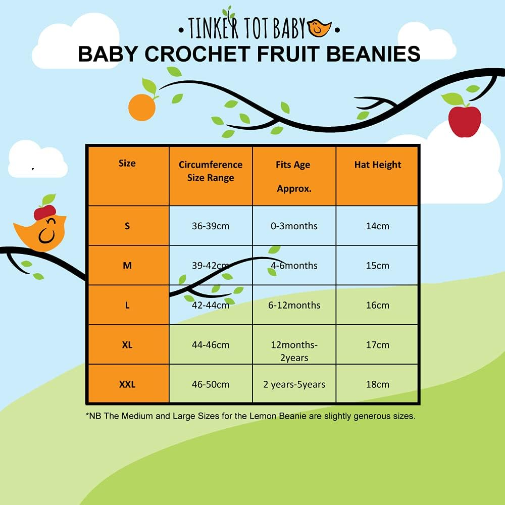 Tinker Tot Winter Baby Beanie L Red Apple 8-12 Months Soft & Warm Crocket Knit Kids Beanie for Boys and Girls with Warm Earflap L Handmade Newborn Baby to Toddler Beanie Hat &ndash; L