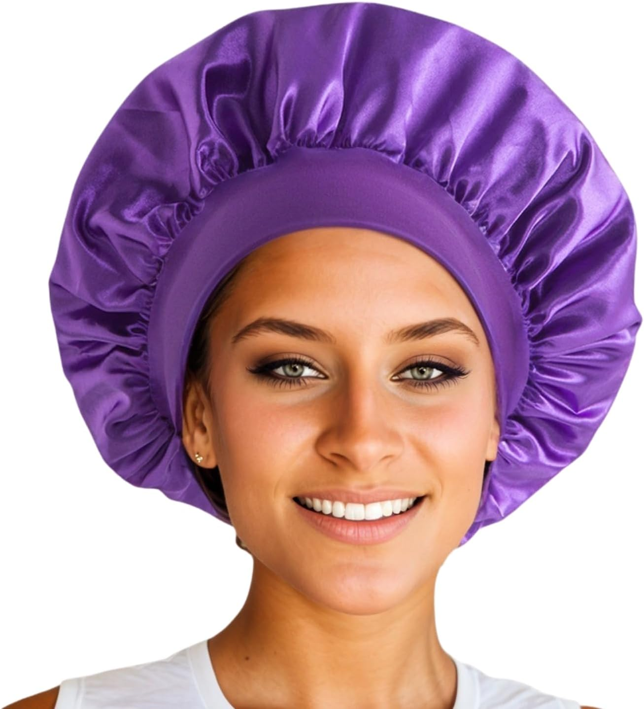 Silk Hair Bonnet for Sleeping, Double Layer Slip Silk Bonnet for Curly Hair, Breathable & Secure Fit