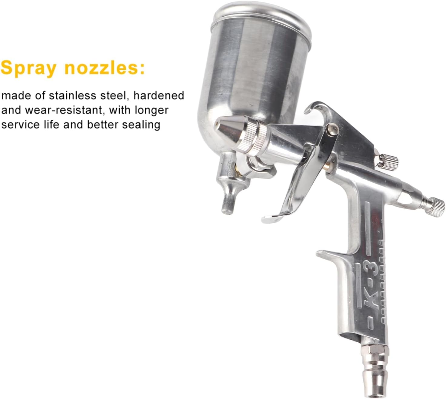 125 Ml Spray Gun, 40 PSL Mini Pneumatic Spray Gun with 0.5 Mm Nozzle for Car Spray Paint, Wood Spray Paint, image number 4