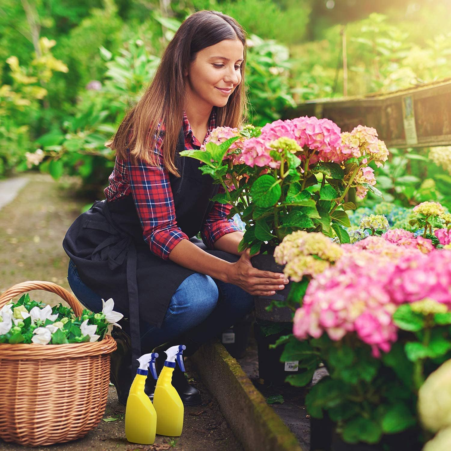 Xinghonyac 8 Pcs Trigger Sprayer Replacement Nozzles, Plastic Spray Bottle Nozzle, Adjustable Water Bottle Spray Trigger for Standard 28/400 Neck Bottle (Blue White) image number 6
